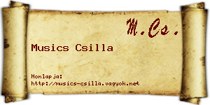 Musics Csilla névjegykártya